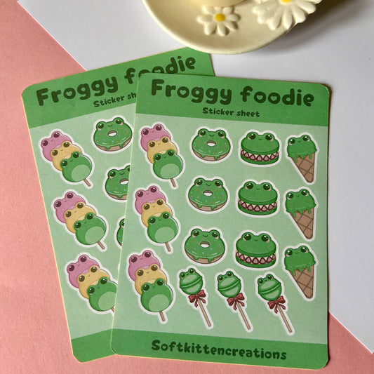 Froggy foodie sticker sheet
