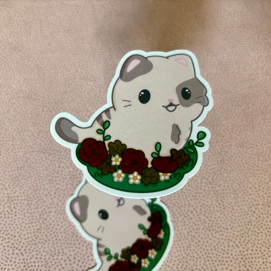 Rose bed autumn die cut sticker