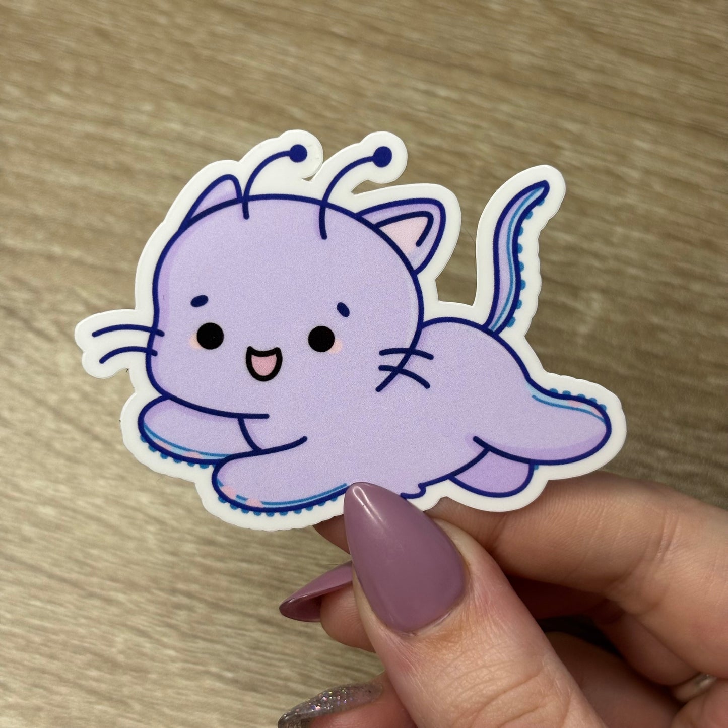 Alien kitty Leaping die cut | kawaii, aesthetic, waterproof, sticker, decal, space, alien