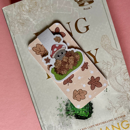 Autumn leaf pile magnetic bookmark