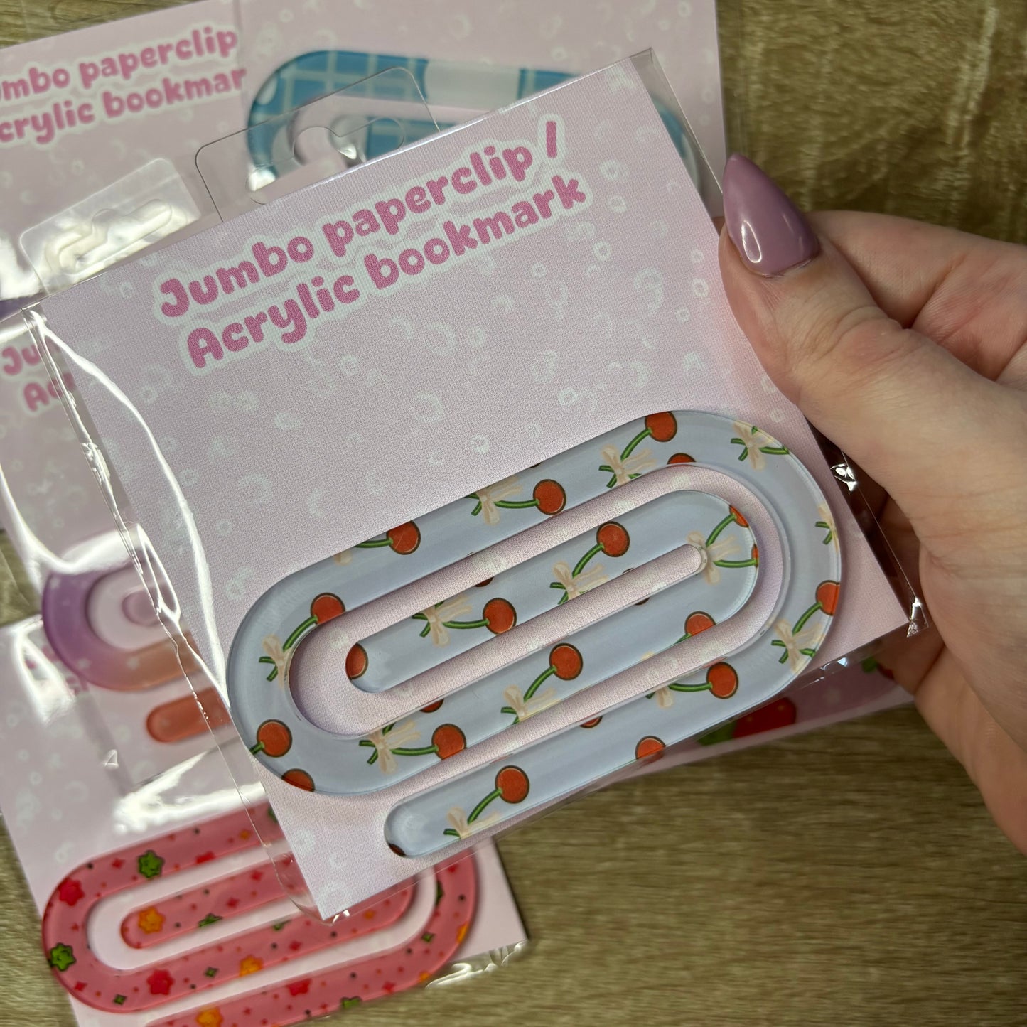 Jumbo acrylic paperclip | Bookmark, teacher gift, stationery, cute, colourful