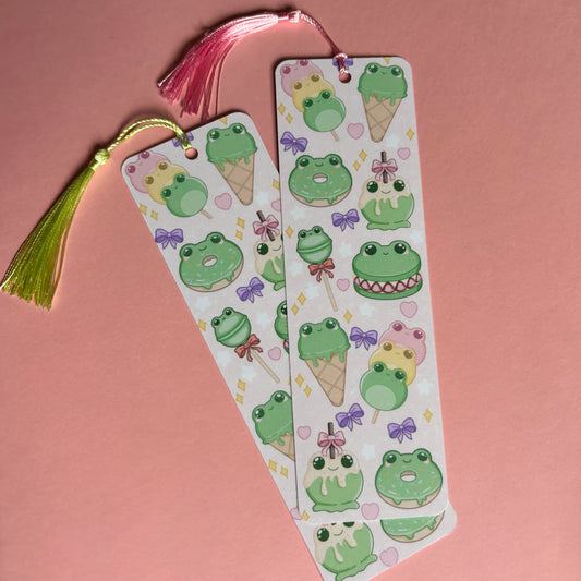 Kawaii froggy foodie large bookmark
