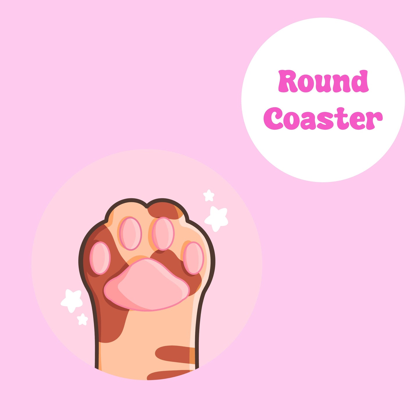 Kawaii paw print coaster
