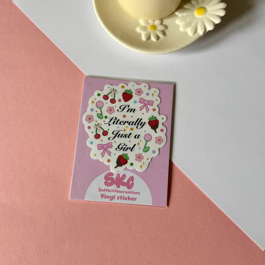 Just a girl die cut sticker