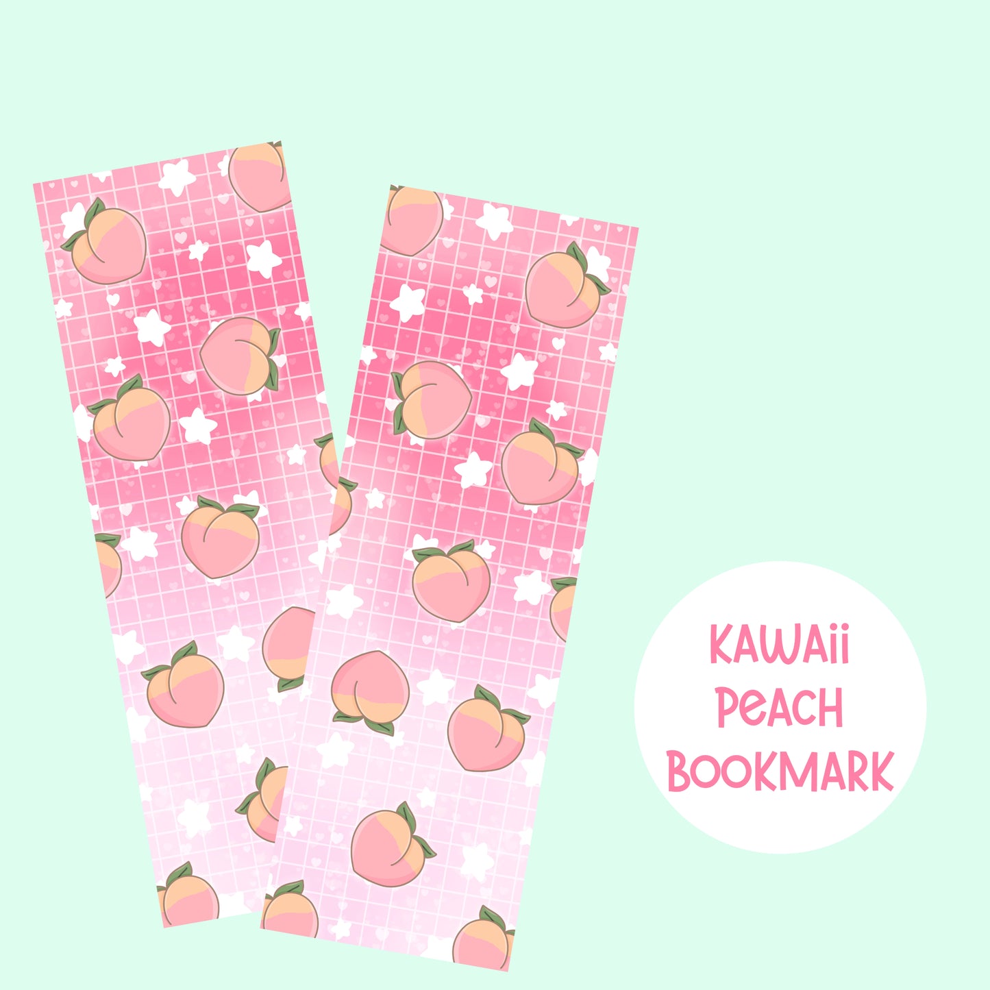 Kawaii Peach themed Bookmark