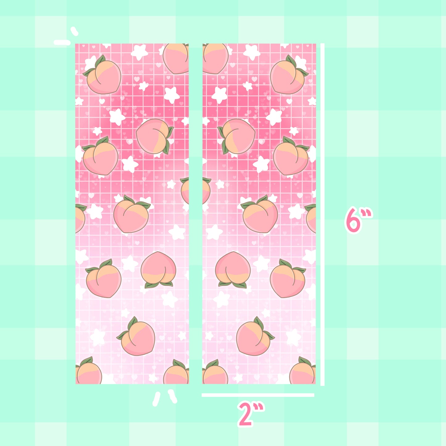 Kawaii Peach themed Bookmark