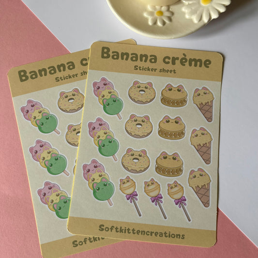Banana crème sticker sheet