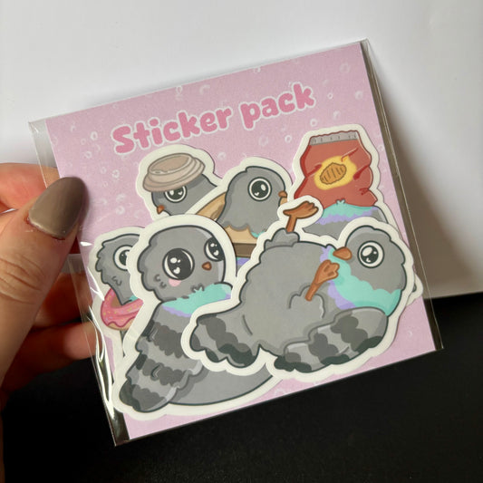 Silly pigeon sticker pack