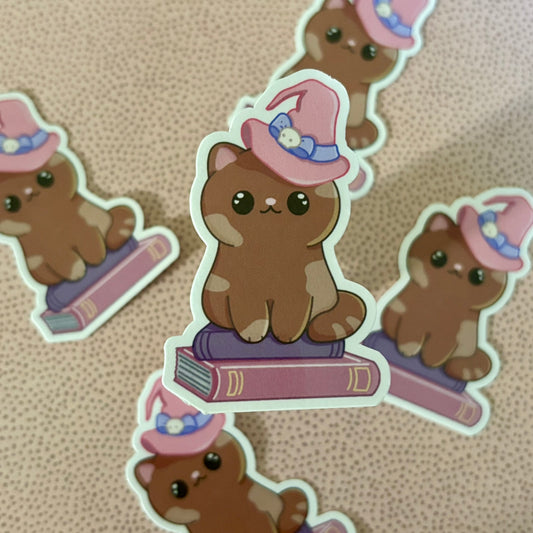 Autumn spells kitty die cut sticker