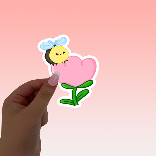 Flick on a flower Die cut sticker