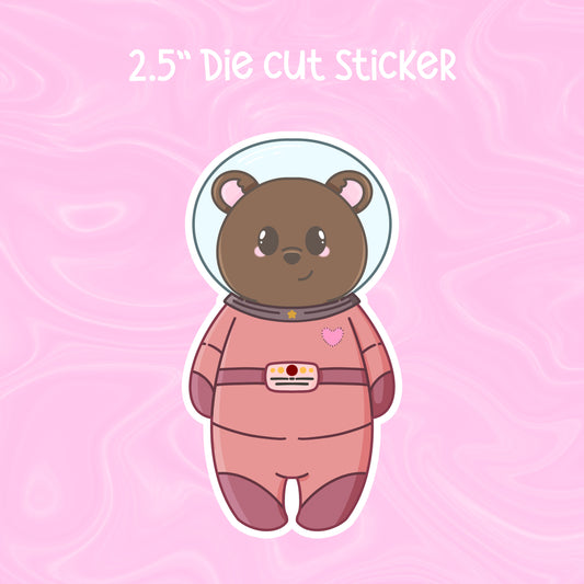 Pancake the bear space suit Die cut | sticker, waterproof, vinyl, aesthetic, decal, cute, space