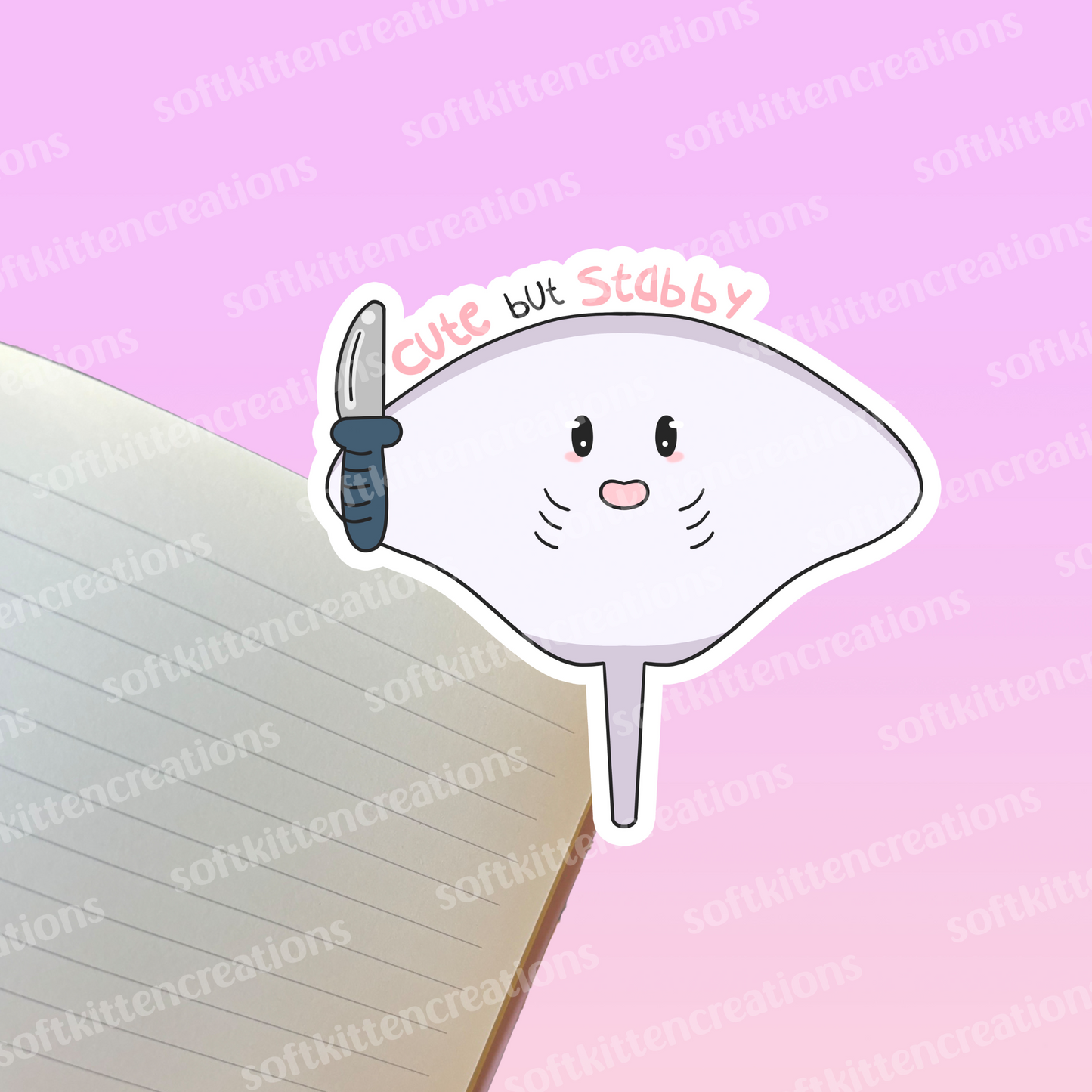 Cute but stabby vinyl sticker