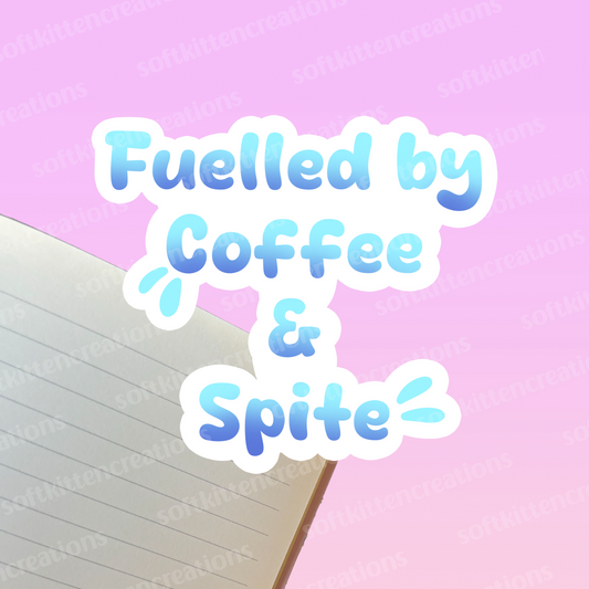 Fuelled by Coffee die cut sticker