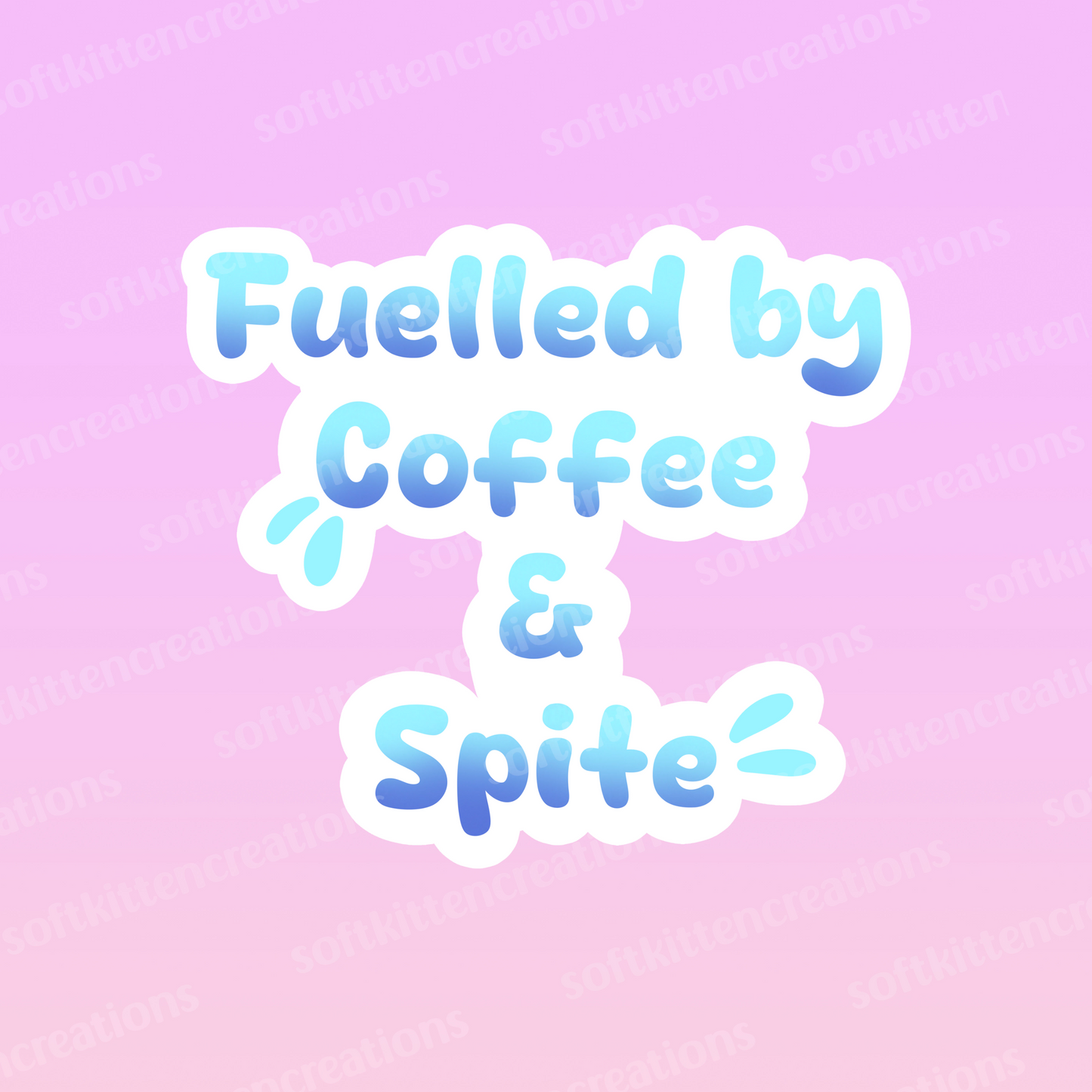 Fuelled by Coffee die cut sticker