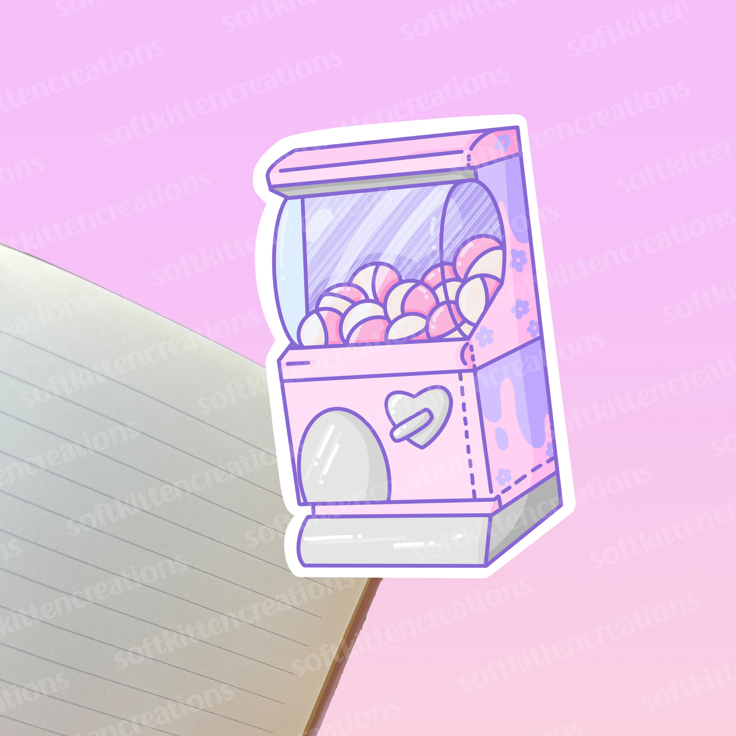 Gashapon die cut vinyl sticker