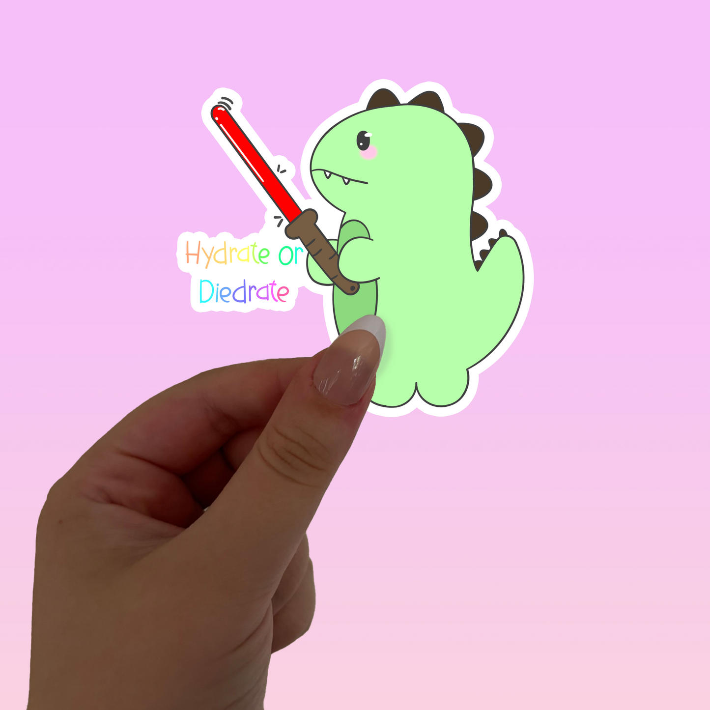 Hydrate or diedrate vinyl sticker