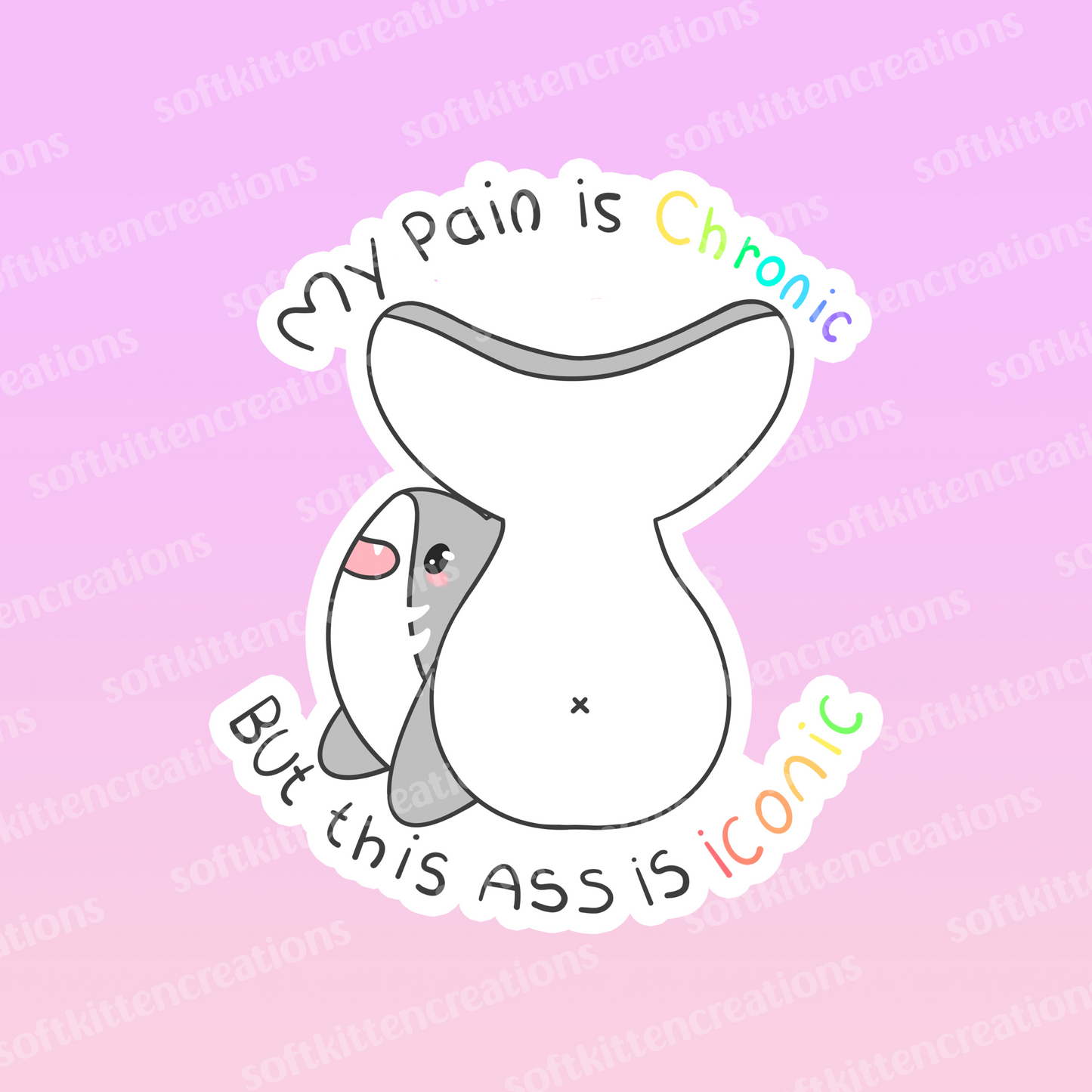 Chronically Ill shark vinyl sticker