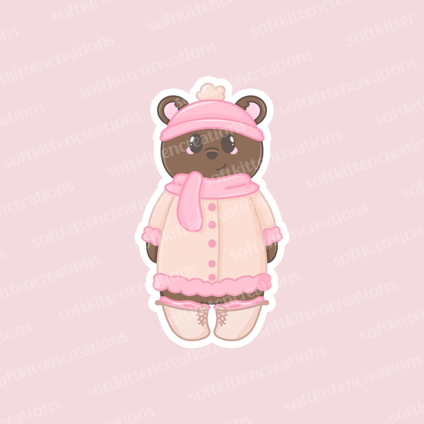 Pancake winter outfit die cut sticker