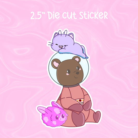 Pancake the bear Space friends die cut | sticker, waterproof, vinyl, aesthetic, decal, cute, space (Copy)