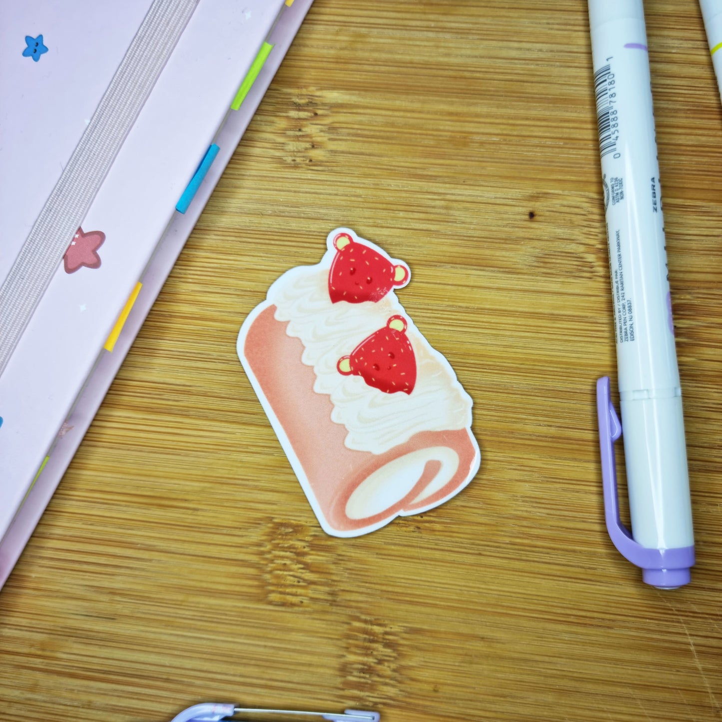 Kawaii Swiss roll vinyl sticker