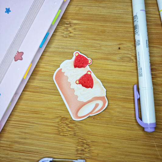 Kawaii Swiss roll vinyl sticker