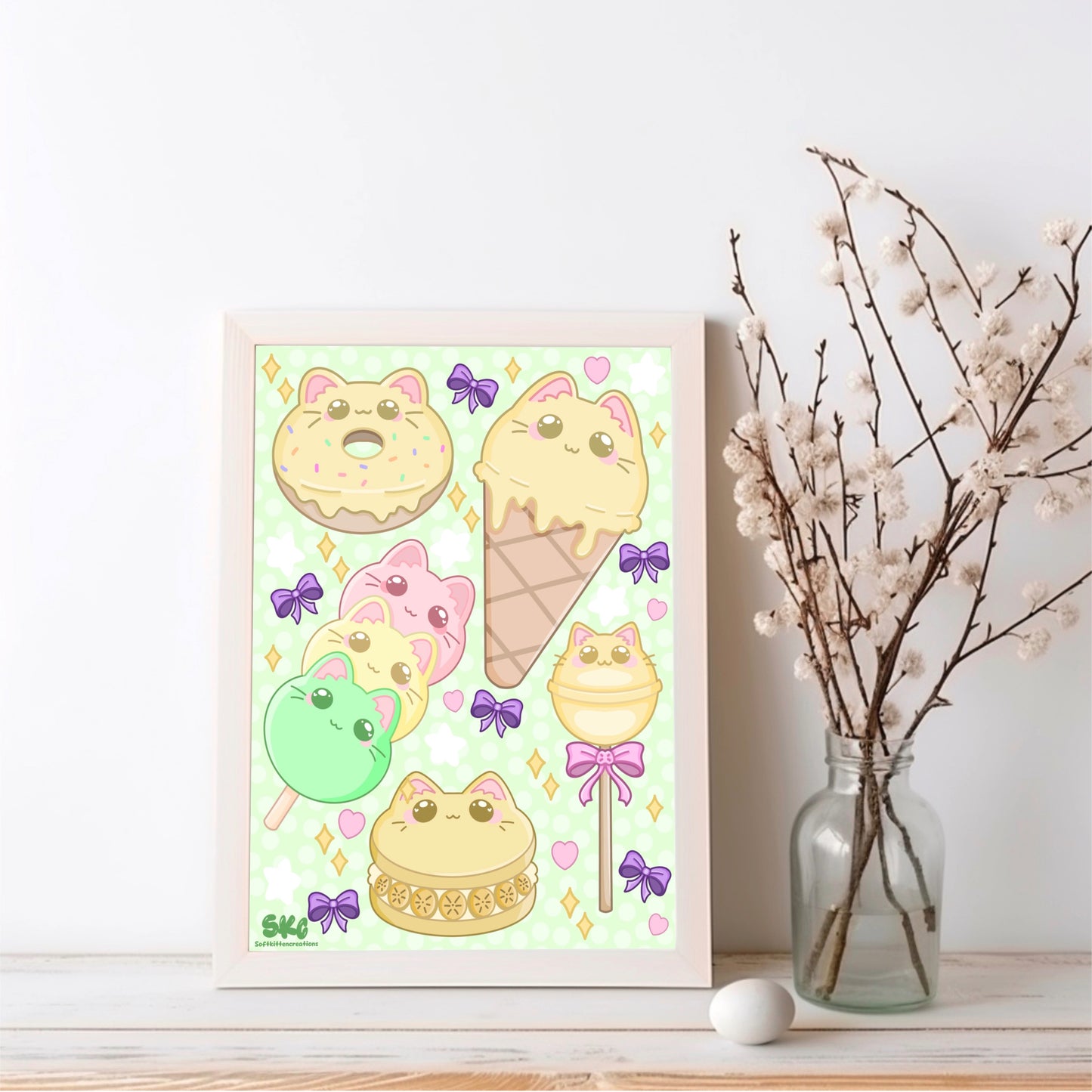 Kawaii foodies art print