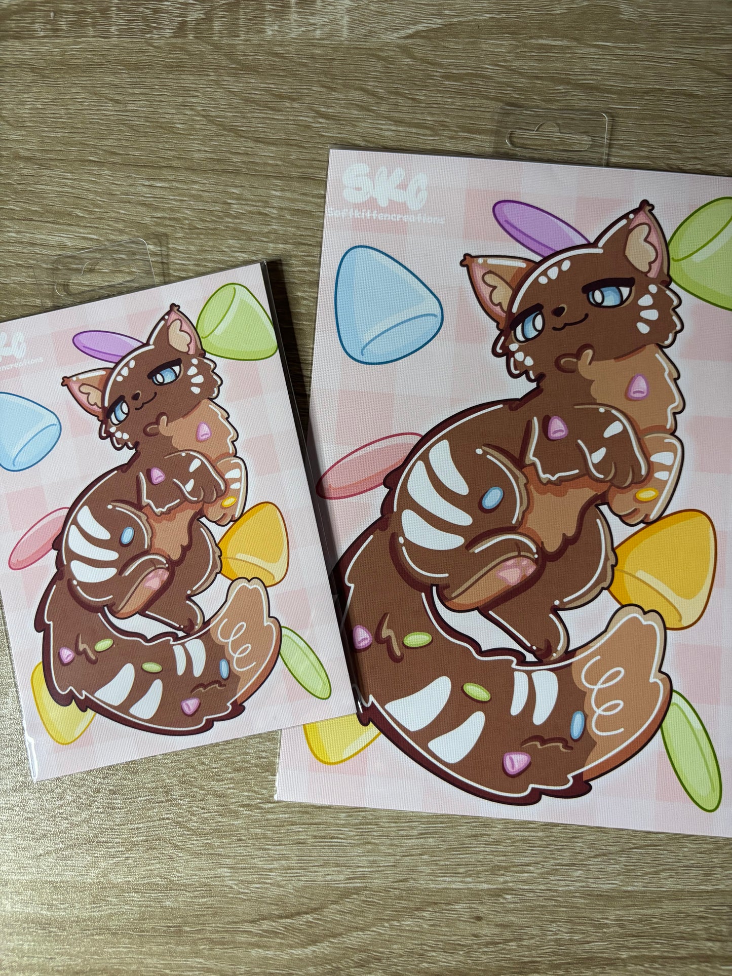 Gingerbread cat art print