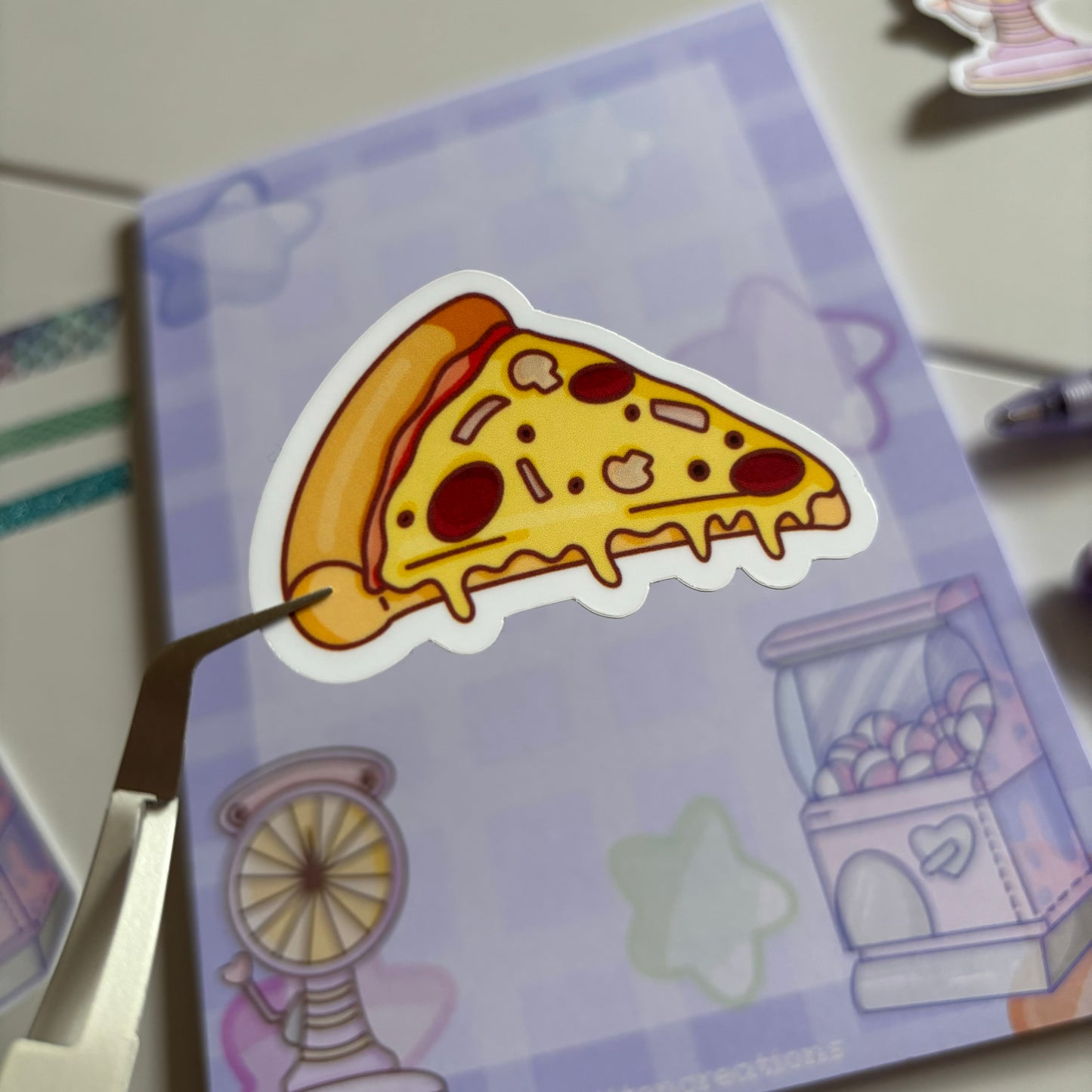 Arcade pizza die cut vinyl sticker