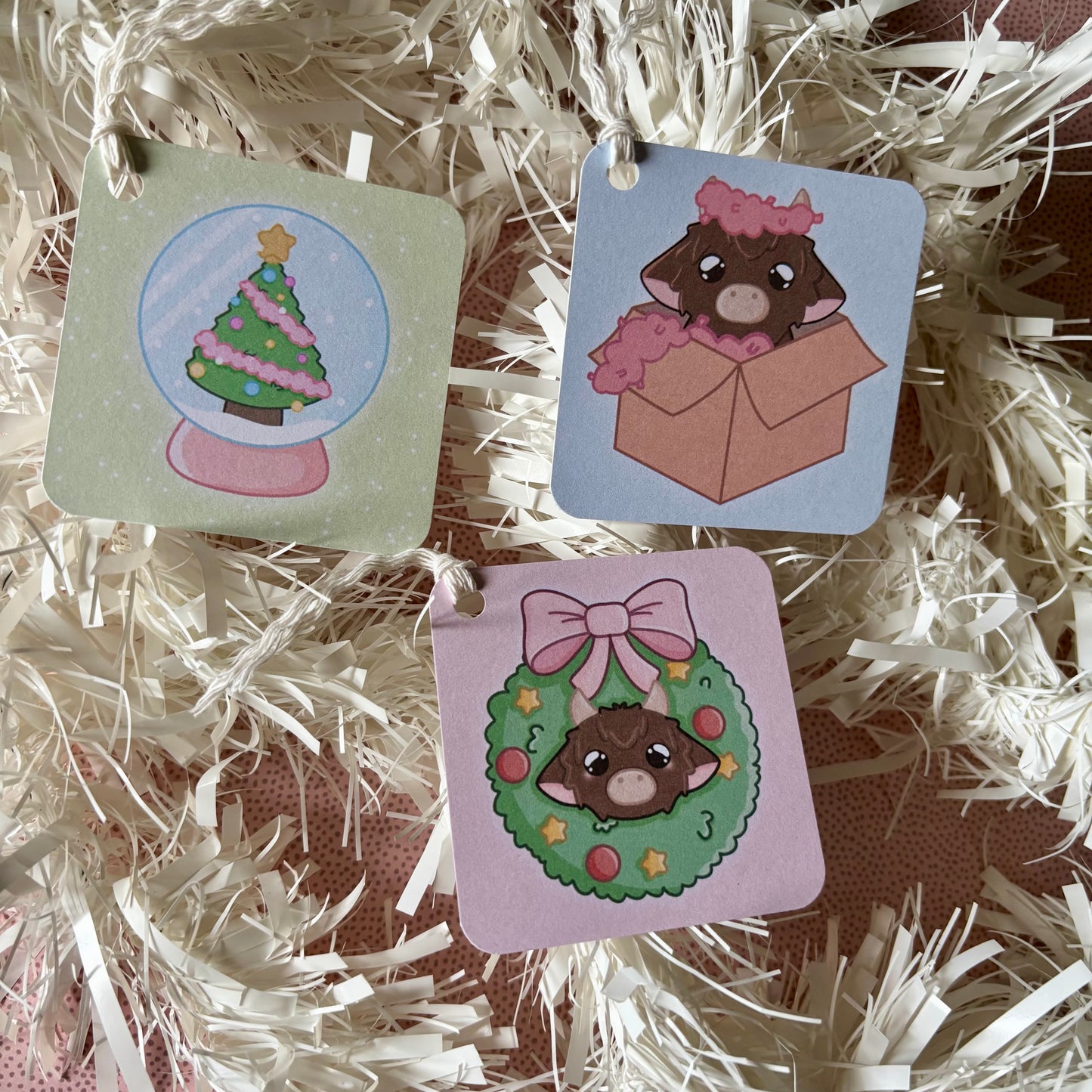 12 pack of kawaii Christmas gift tags