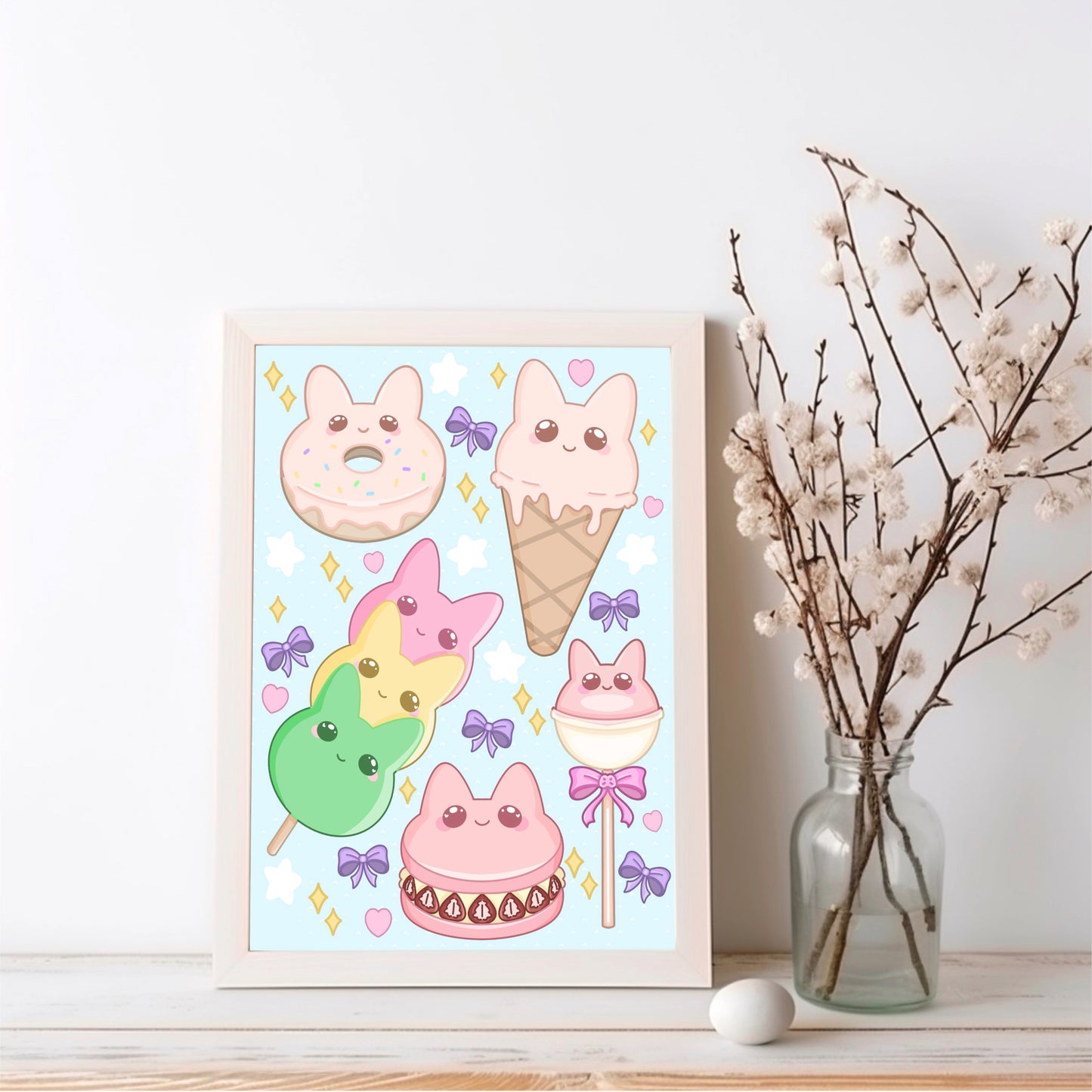 Kawaii foodies art print