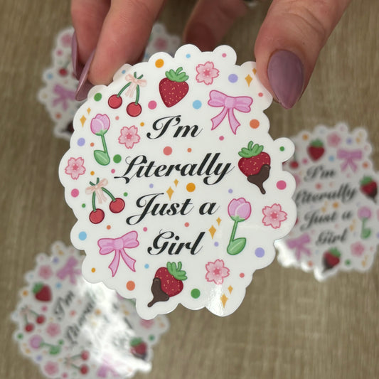Just a girl die cut sticker
