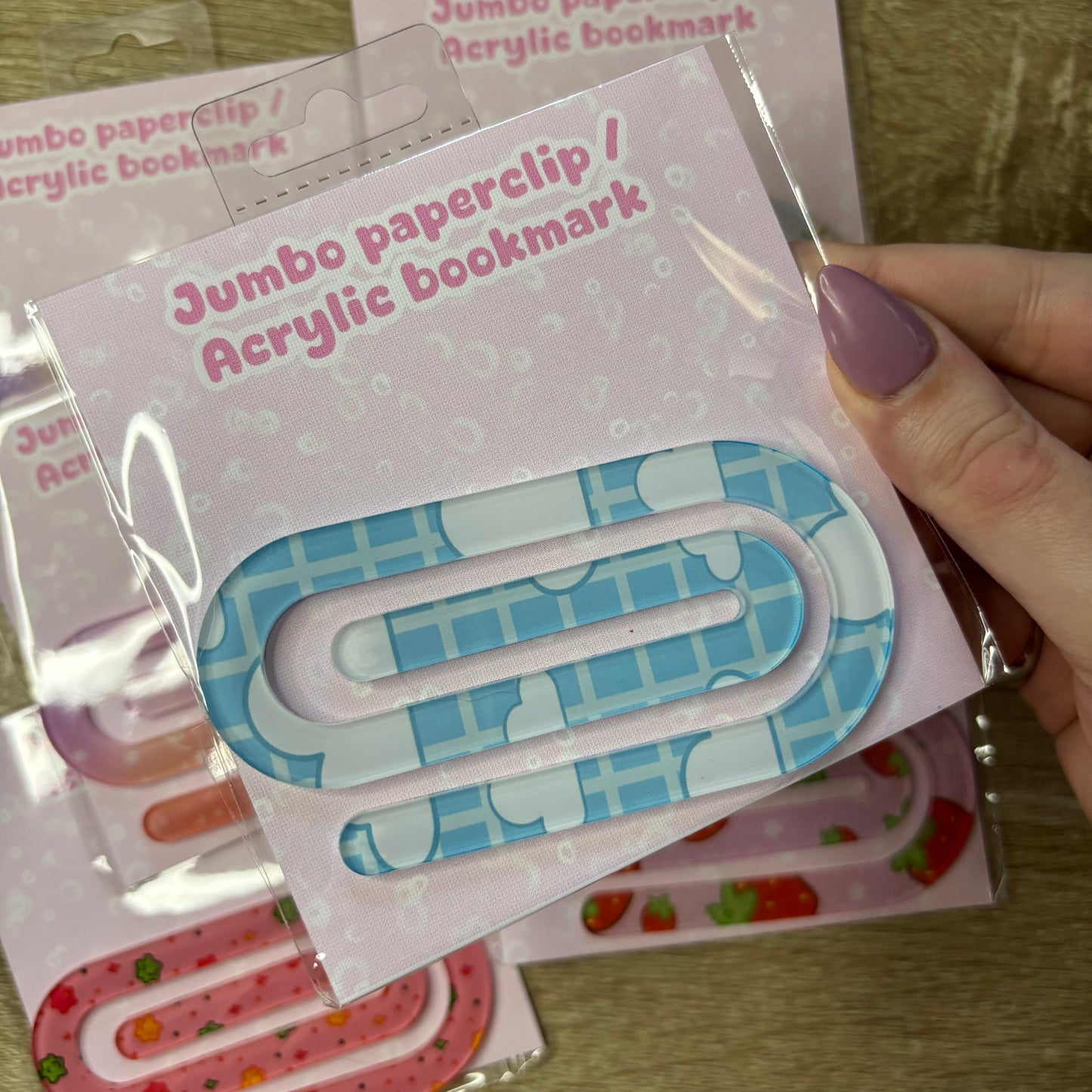 Jumbo acrylic paperclip | Bookmark, teacher gift, stationery, cute, colourful
