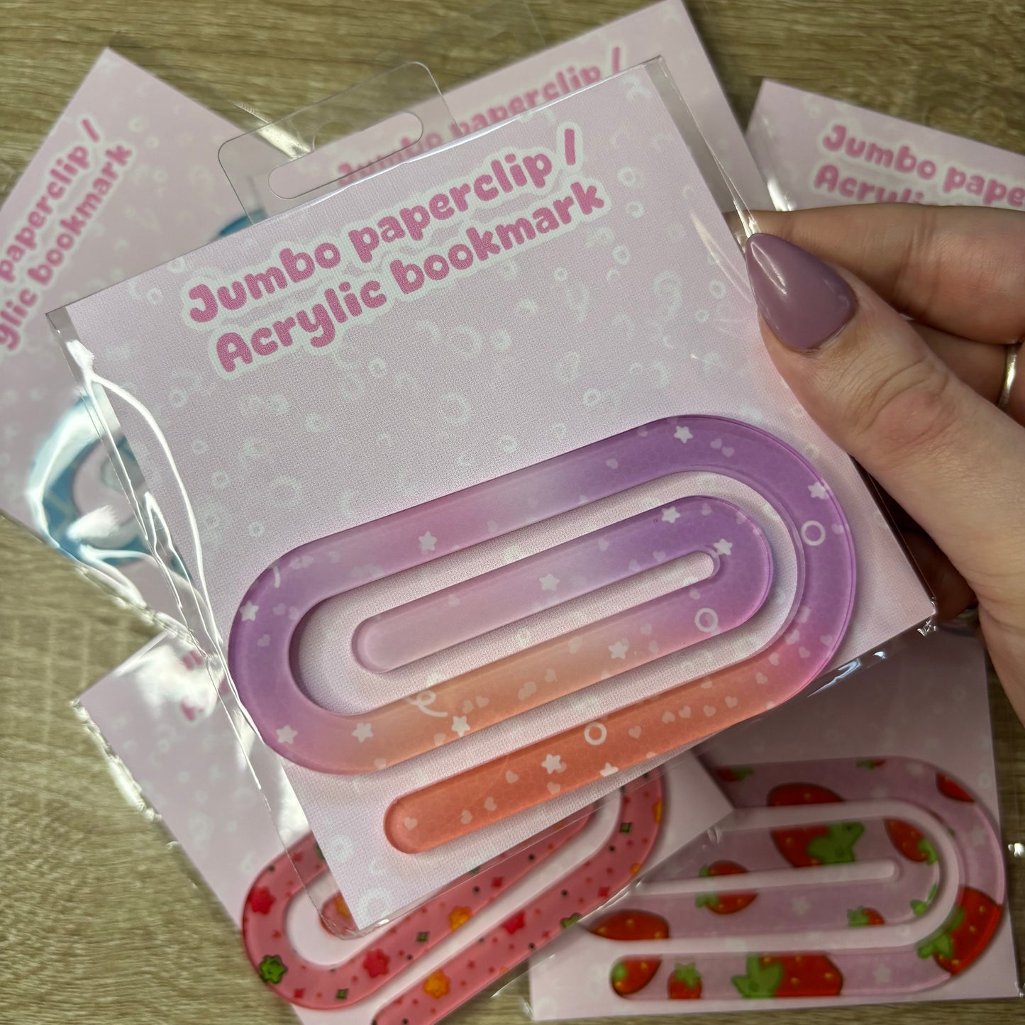 Jumbo acrylic paperclip | Bookmark, teacher gift, stationery, cute, colourful