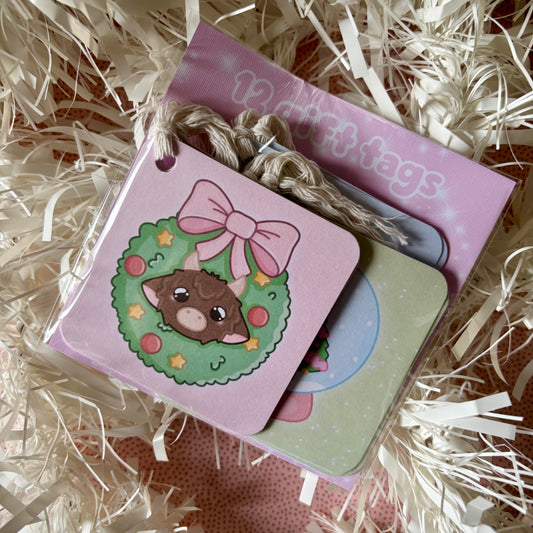 12 pack of kawaii Christmas gift tags