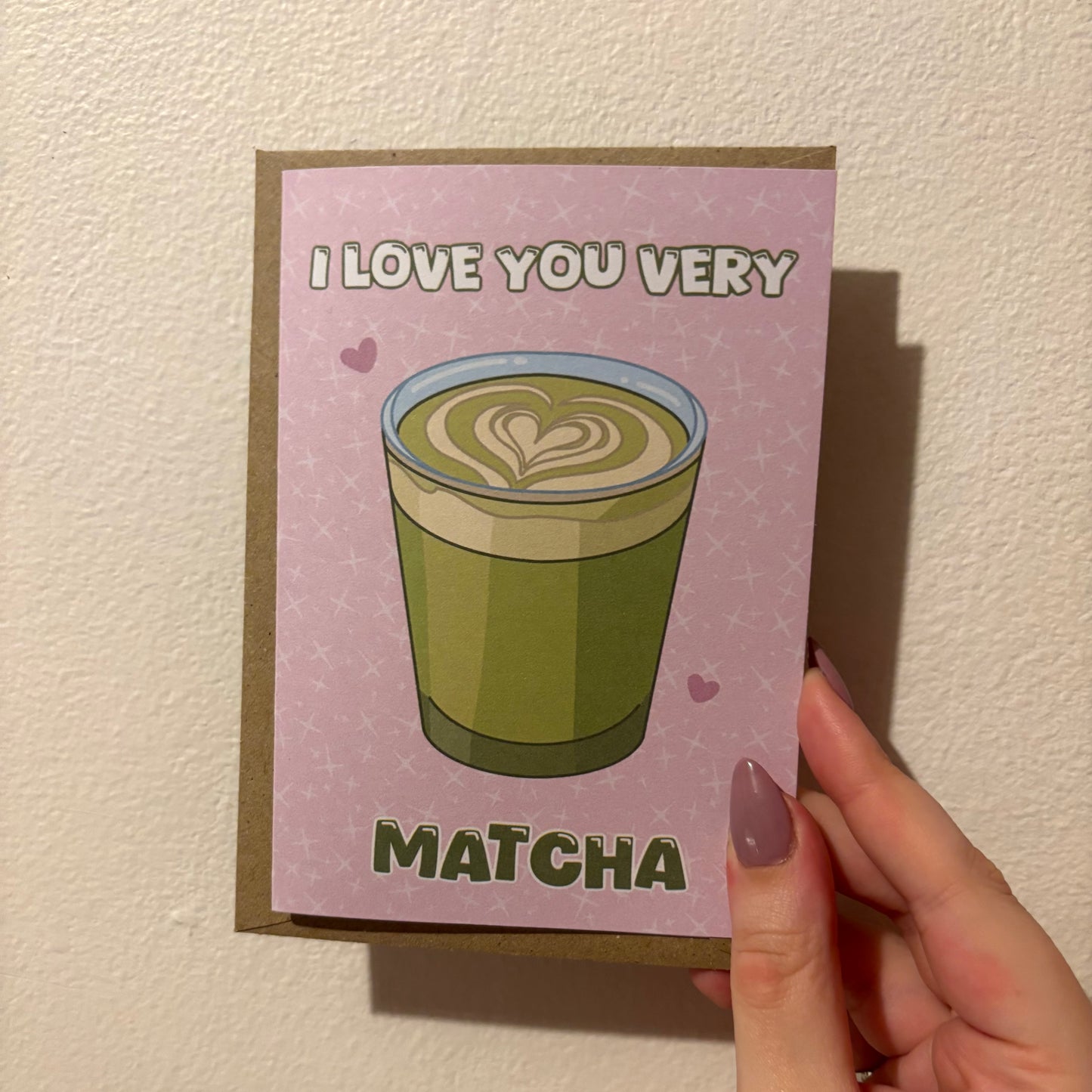 Matcha themed greetings card | Valentine’s Day, love, for her, kawaii, Japan, food themed