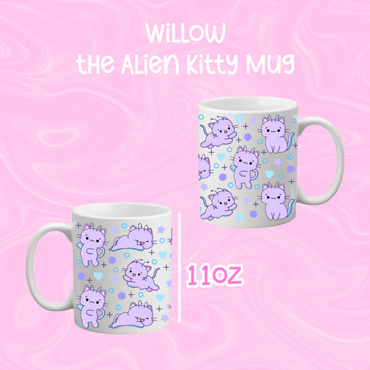 Willow the alien kitty mug | cute mug, character mug, aesthetic, kawaii, homeware