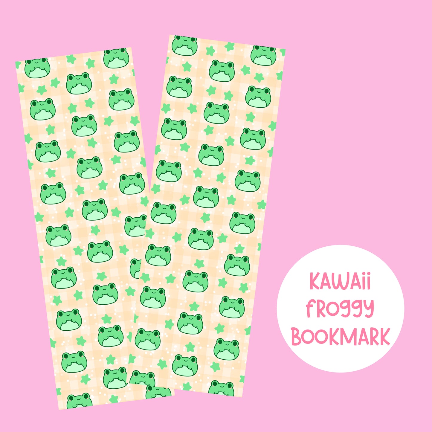 Kawaii chubby frog bookmark