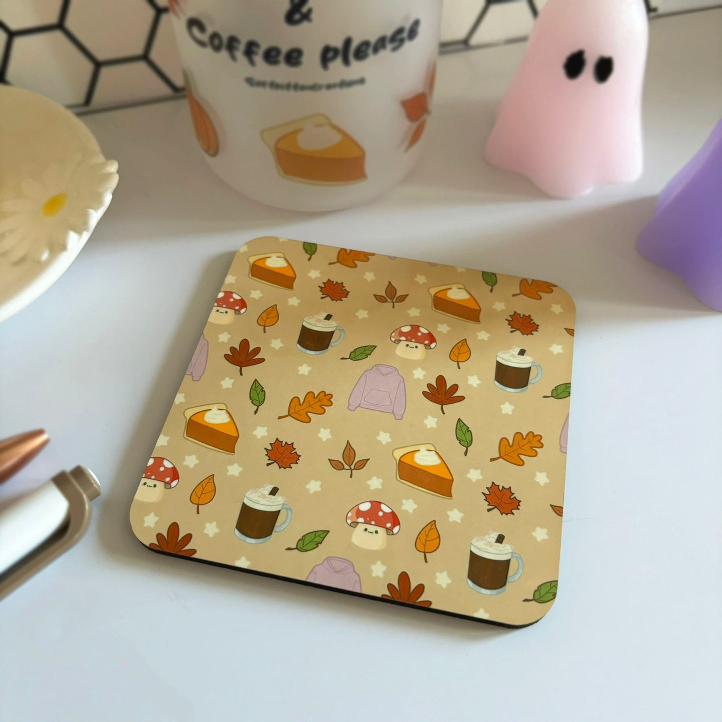 Autumn leaves coaster