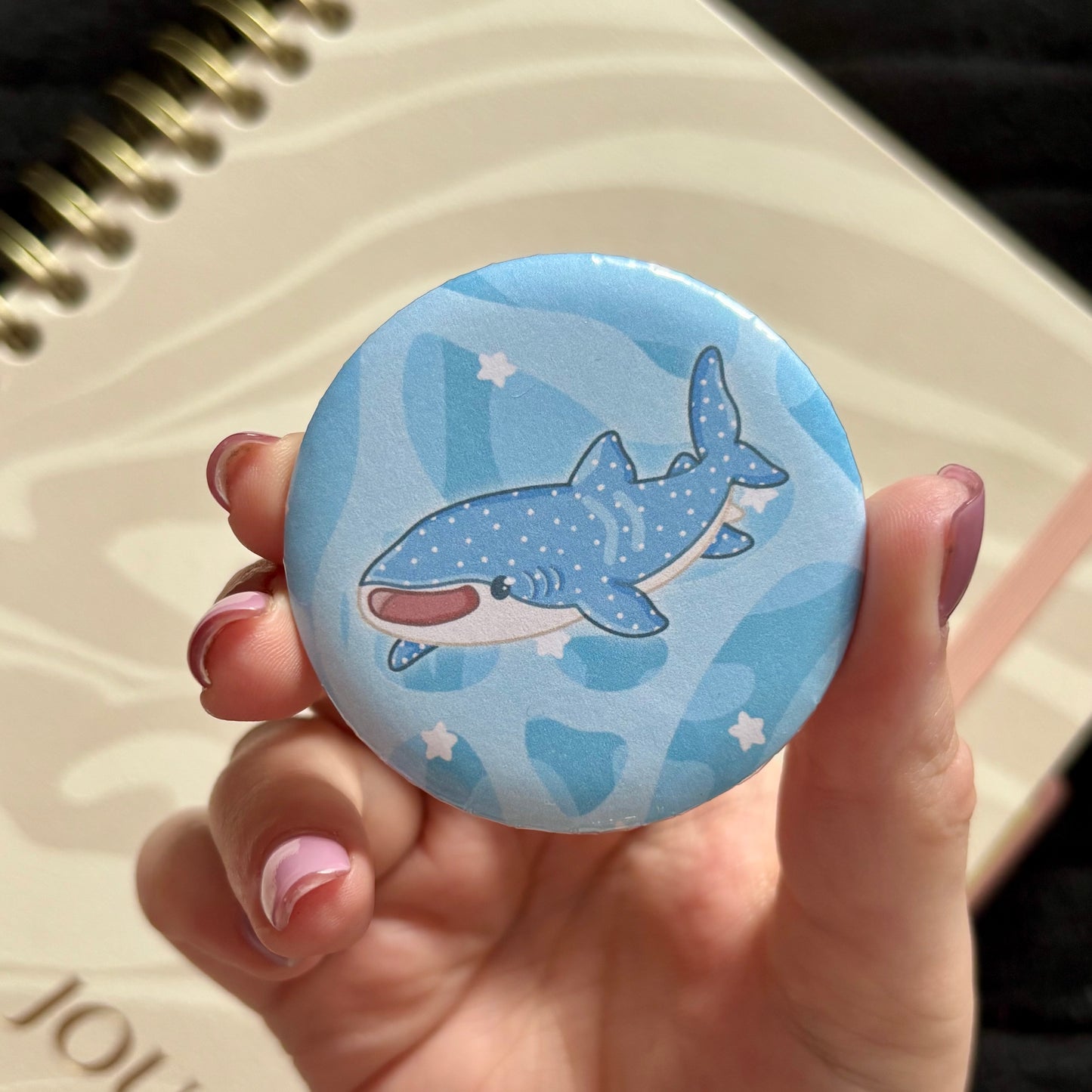 Kawaii sharks pocket mirror