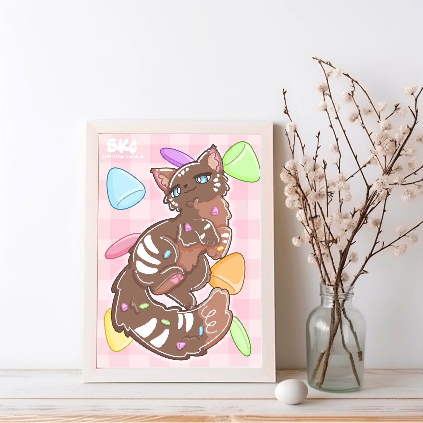Gingerbread cat art print