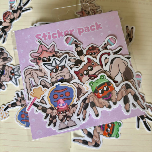 Silly jumping spider sticker pack
