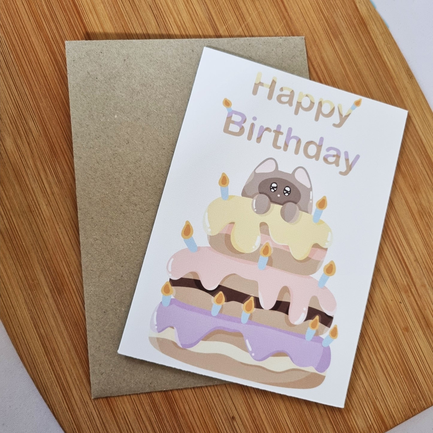 Cat birthday cake card