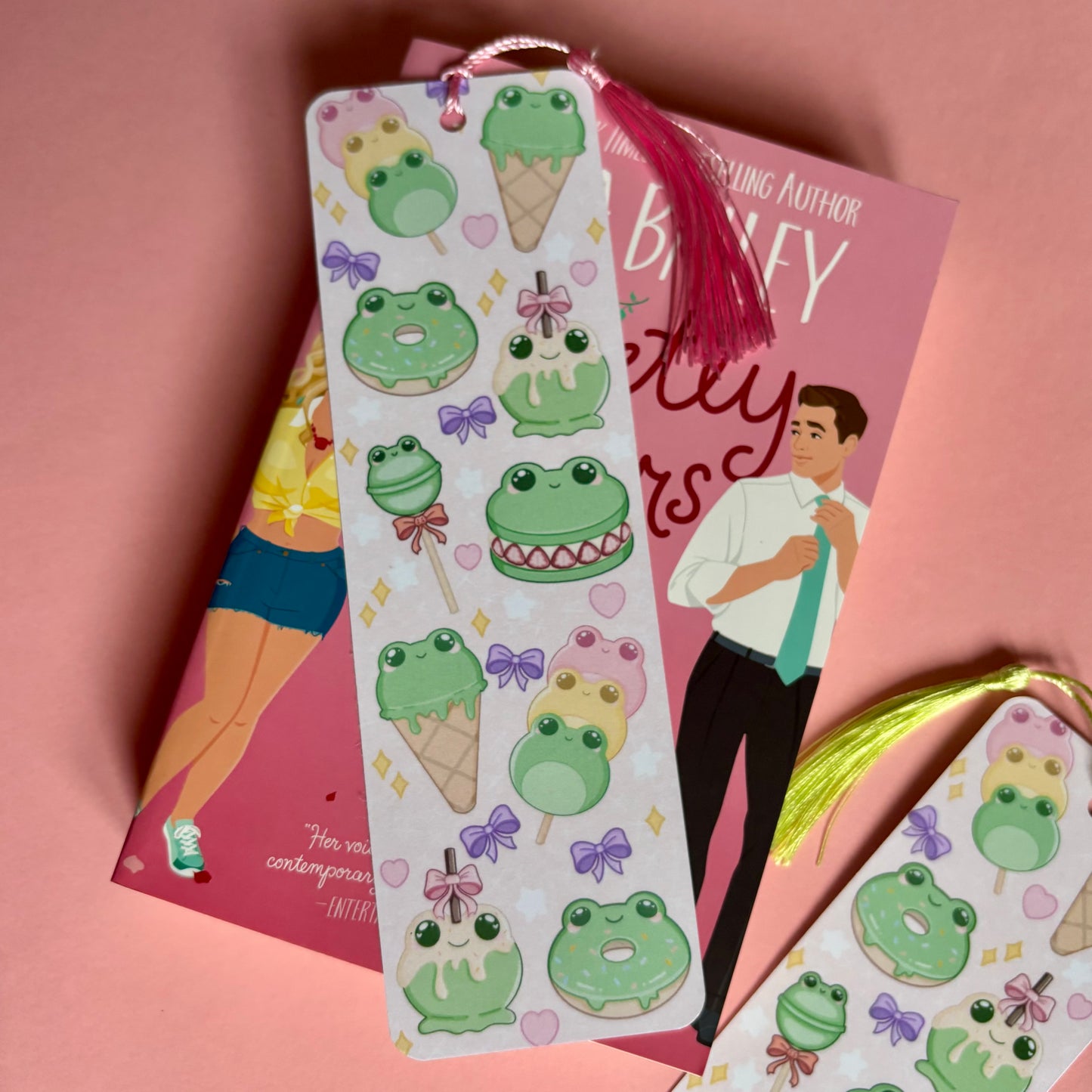 Kawaii froggy foodie large bookmark