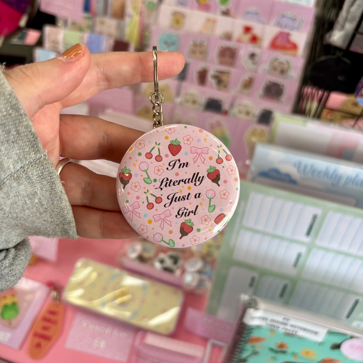 I’m literally just a girl keychain