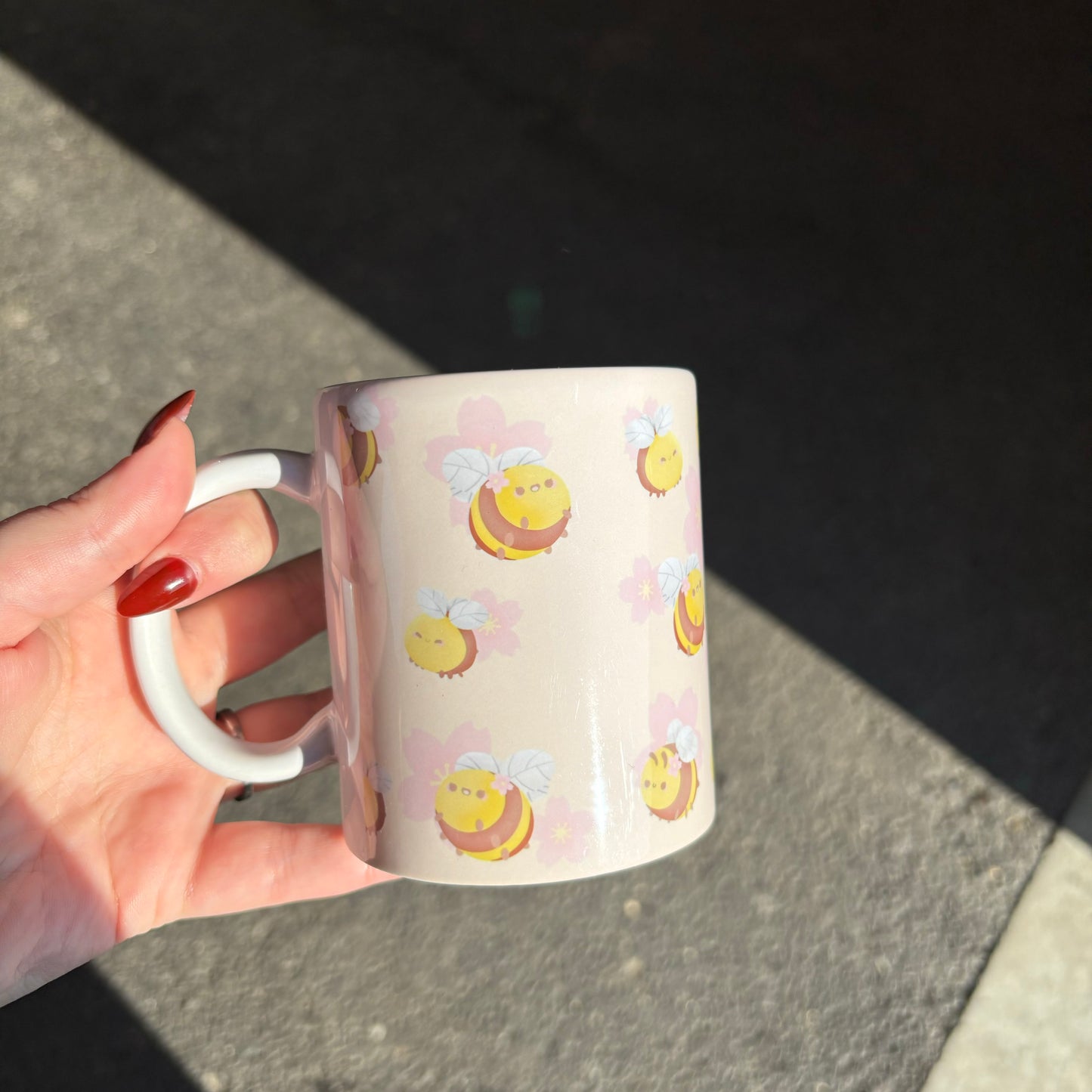 Pastel bees mug