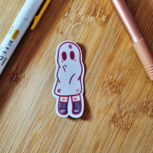 Shy ghost girl vinyl sticker