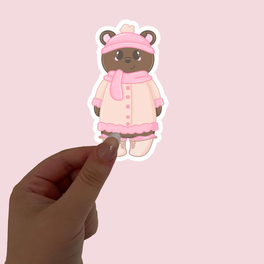 Pancake winter outfit die cut sticker