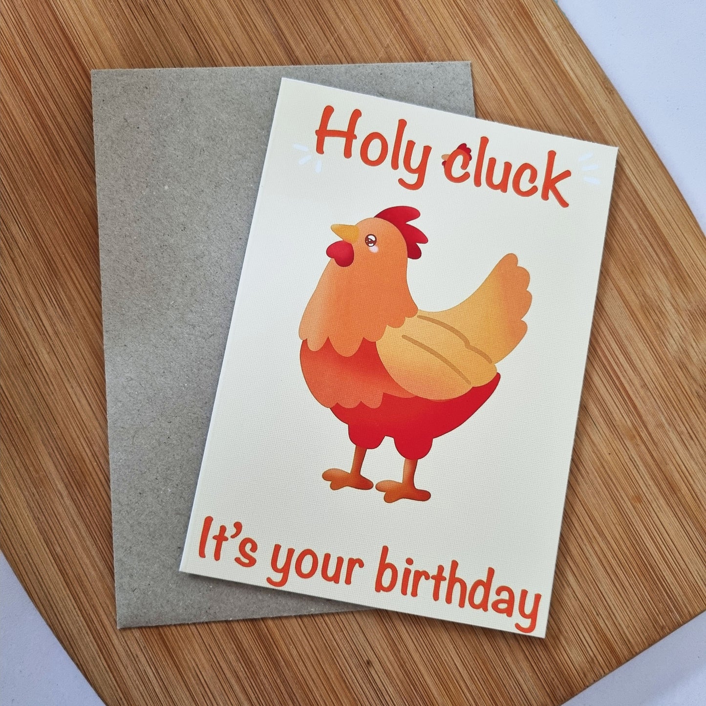 Holy cluck birthday card