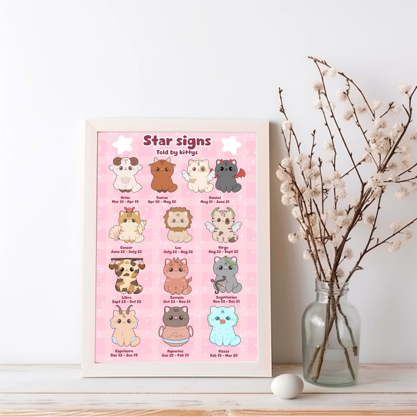 Star sign kitty’s art print