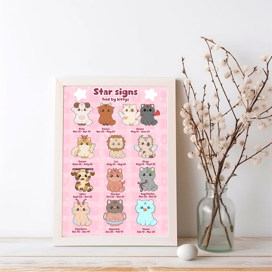 Star sign kitty’s art print